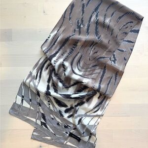 Jones New York Tan and Black Patterned Scarf